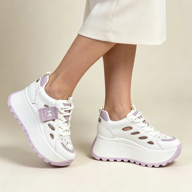 👟Pantofi casual de vară cu design perforat și talpă groasă