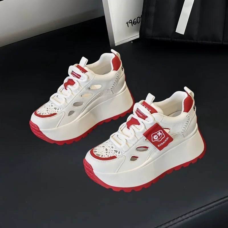 👟Pantofi casual de vară cu design perforat și talpă groasă