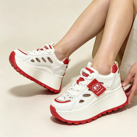 👟Pantofi casual de vară cu design perforat și talpă groasă