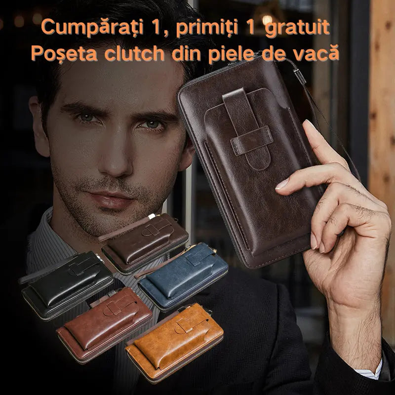 💼 Portofel multifuncțional din piele naturală pentru bărbați