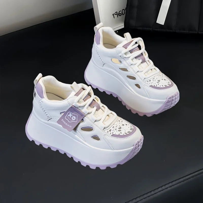 👟Pantofi casual de vară cu design perforat și talpă groasă